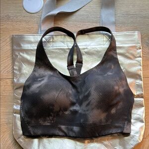 Athleta Black Racerback Sports Bra with Moisture-Wicking Fabric